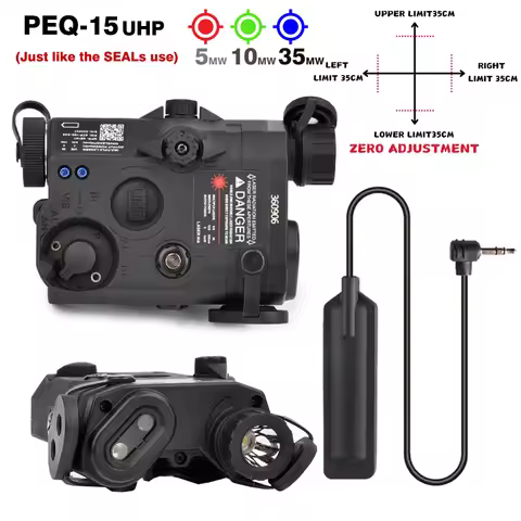 Tactical PEQ-15 PEQ15 Red Green Blue Laser IR Fill Light LED Strobe Hunting Scout Light Aiming Fit 2