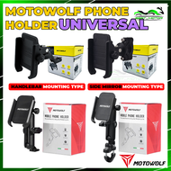 MOTOWOLF Phone Holder Motorcycle Aluminium 360"' Rotation Bracket Holder GPS Handlebar Mirror 2 in 1