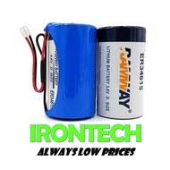 RAMWAY ER34615 D size 3.6V 19000mAh 34615 PLC control system Lithium Li-SOCl2 replacement Disposable