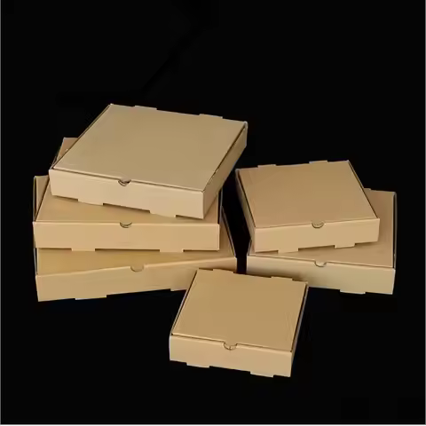 10/5pcs Brown Kraft Paper Thickened Pizza Box 6/7/8/9/10/11/12 Inch Pizza Packaging Box For Home Par