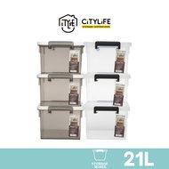 Citylife 21L Multi-Purpose PIATTO Stackable Storage Container Box W/O Wheels - S