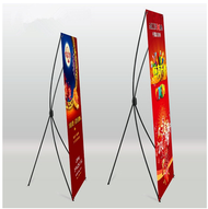 Tarpaulin Advertising Steel Base X Banner Stand Heavy Duty PLUS X-Banner Standee for Fiberglass Plas