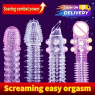 reusable spike condom silicone Crystal Dotted Condoms for Men Penis Extension Delay Crystal Climax condoms with spikes bolitas asian fit washable penis sleeve spike bulitas dotted full spike spiral condom Discreet package