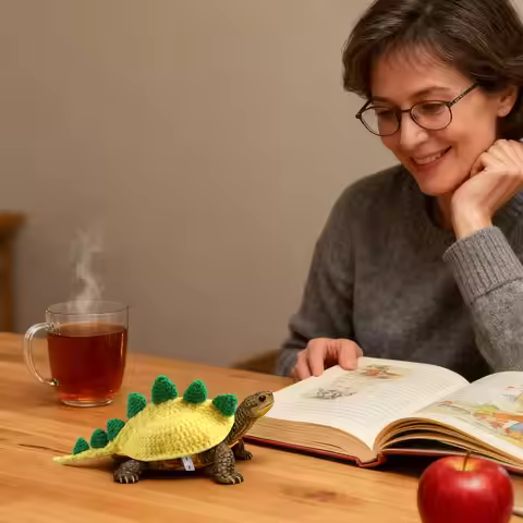 Tortoise Halloween Costume Adjustable Strap Dinosaur Design Handmade Costume Small Animal Sweater Fo