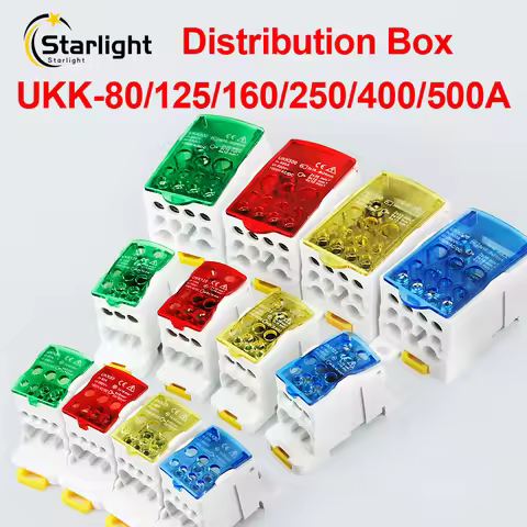 UKK Distribution Box UKK 80A/125A/160A/250A/400A/500A Wire Universal Electric Cable Connector One in