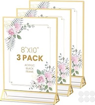 Gold Frames 8X10 Gold Acrylic Sign Holder Double-Sided Gold Picture Frames Acrylic Frame for Wedding