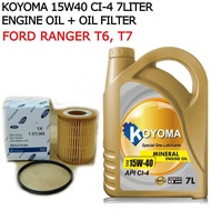 FORD RANGER T6  T7  T8 RANGER RAPTOR OIL FILTER BB3Q-6744 + KOYOMA 15W40 CI-4 7LITER ENGINE OIL
