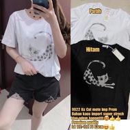 9922 white ready cat t-shirt