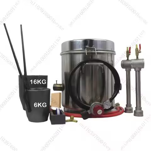 16 KG Large Gas Metal Melting Furnace Kit 2642°F / 1450°C Forge Dual 2 Crucibles Foundry Home Kiln C