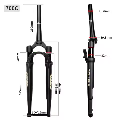 ZOOM 50mm Travel Gravel Road-bike Shock Air Suspension Fork Lockout and Rebound Damping Road Bike Fr