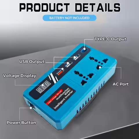 18-21V Power Inverter AC 220V/110V USB Port Lithium Battery Inverter Electric Tool for Makita Batter