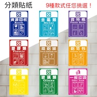[Single Sheet] Sorting Stickers General Garbage Paper Resource Recycling Plastic Pet Bottle Iron Alu