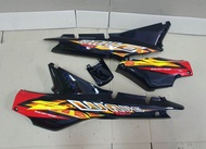 ชุดสี wave100 เวฟ110s ไฟหน้าตาคู่ สีแดงดำ พร้อมติดลาย wave100s ปี2004 กาบรถ ชุดสี แฟริ่ง เฟรมรถ wave