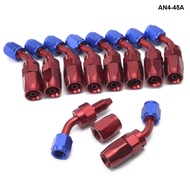 10CPS/LOT 45 Degree High Performance AN4 Hose End Fitting Aluminum oil cooler hose fitting AN4-45A