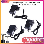 Adapter nguồn Sạc Loa Daile S8 - A061 -  9V - 0.6A-1A-2A-3A- AC sang DC 1.5mm-2.5mm-5.5mm chất lượng
