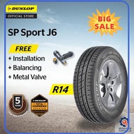 ⭐ [100% ORIGINAL] ⭐ Dunlop SP Sport J6 R14 14 16555 175  65 185  60 165  60 18570 (with installation)
