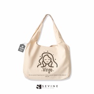 Sevine Tote Bag Kanvas Tas Wanita Kuliah Fashion Laptop Totebag  Aesthetic Zodiac Series - CZ