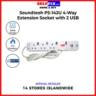 Soundteoh PS-142U 4-Way Extension Socket with USB 2.1A