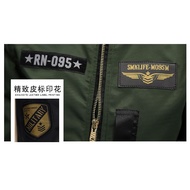 Weargen WomenMen MA-1 Air Force One Solid Flight er Jacket Couple jacket