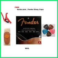 ❁ ∏ Fender Acoustic Guitar Strings With Free Pick/ Fender Strap and Capo