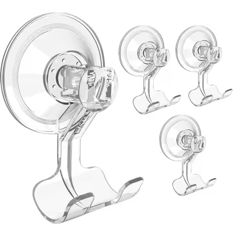 2 Suction Cup Hooks Detachable Reusable Shower Shaver Hooks Waterproof Strong Vacuum Suction Cup Hoo