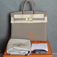 愛馬仕柏金包Birkin 25 / 大象灰金/ Togo / k ( 全新品）