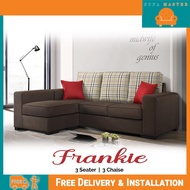 Sofa Master - Frankie 3 Seater and Chaise Fabric Sofa Set In Brown