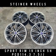 Steiner Wheels Sport Rim 19 Inch 5H PCD 114.3 7.5 JJ Offset +55 For Estima Vellfire Harrier Odyssey
