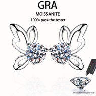 【 GRA Certificate Attached 】 1ct moissanite earrings, s925 pure silver plated with platinum, fashion