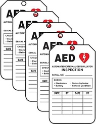 Accuform TRS345CTM PF-Cardstock Inspection & Status Record Tag, Legend"AED AUTOMATED External", 5.75