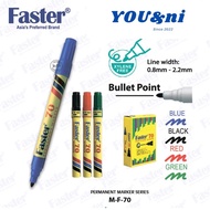 Faster M-F-70 Permanent Marker Pen 0.8mm-2.2mm (Black/Blue/Red/Green)