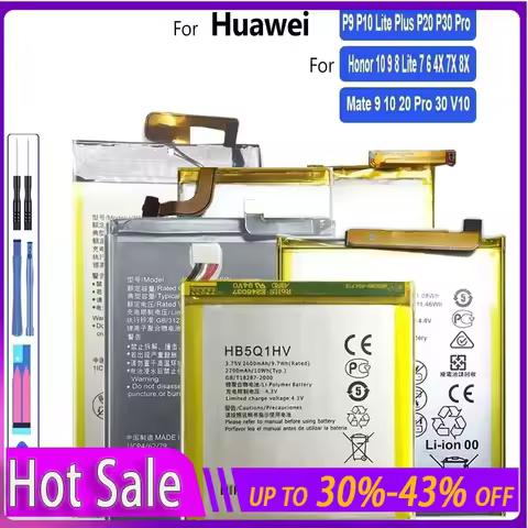 Replacement battery for Huawei P9 P10 Lite Plus P20 P30 pro For honor 10 9 8 Lite 7 6 4x 7x 8x Mate 