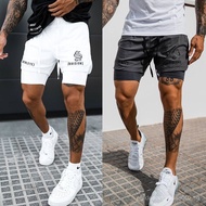 American Style Basketball Shorts for Men, Double-Layer with Inner Lining, Quick-Dry Elastic Training