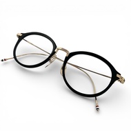 狀況極佳 ▲ THOM BROWNE ブラウン TBX908 波士頓風格眼鏡，黑色和金色，尺寸 49⬜︎21 150，帶盒子和眼鏡盒，日本製造，女士款。