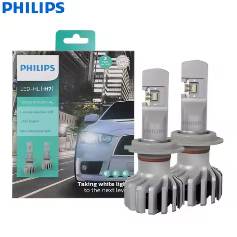 Philips Ultinon Pro5000 LED H7 Car Bulb Headlight 5800K Cool White +160% Bright LED Auto Lamp 15W Hi