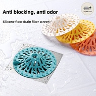 Silicone Drain Cover for Sink & Shower, Anti-Odor Hair Catcher with Fine Filter Mesh, Universal Stra
