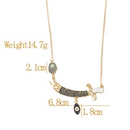 Muslim Zulfiqar Imam Ali Sword Necklace  Imam Ali Sword Hamsa Hand Devil Eye Necklace For Women Men 