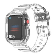 สายนาฬิกาแบบบูรณาการสายนาฬิกา Apple + กรณีใหม่ธารน้ำแข็งใส TPU สำหรับ Apple Watch 8สายนาฬิกา Iwatch7654 IWatch แอปเปิลรวมสายนาฬิกาใหม่
