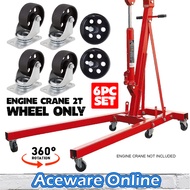 6pcs Roller Wheel For 2T Engine Crane Jack Engine Stand Swivel Wheel Engine Crane Replacement Part Roda Anak Gajah Jack