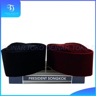 HITAM Wholesale (10Pcs) Plain Black Skullcap Songkok Caps Stacking AWANG NON AC Height 8 And 9