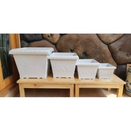 Pot bunga segiempat putih SHALLOM 27cm