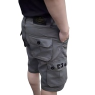 MEDAN Celana Pendek Cargo Pria Multifungsi Casual Warna Solid Size 27-38