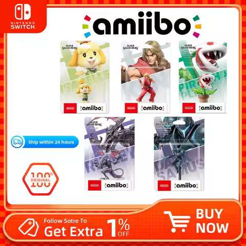 Nintendo Amiibo - Super Smash Bros. Series - Isabelle，Ken，Plranha Plant，Ridley，Dark Samus - for Nint