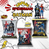 chip bag chip bag Spiderman batman bag birthday goodies happy birthday batman birthday