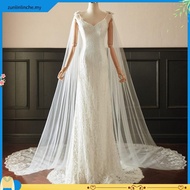 3*3M Cathedral Wedding Cape Veil Sequined Lace Shawl Bridal Shoulder Veils Tulle Long Cape Cloak Wed