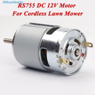 HUMBERTO RS755 DC Motor, 12V DC Long Shaft Lawn Mower Motor, Robust Large Torque Ball Bearing High E