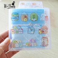 We Flower Sumikko Gurashi Small Mask Storage Box Container Anti Dust Cartoon Transparent Plastic Mask Case Organizer