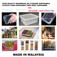 Value Buy🔥SQ 5 Square Disposable Plastic Food Container [ 30sets± ] TAGE TSQ 5 SQ5 / Tapau SQ 5 Food