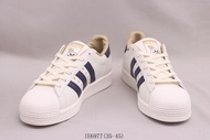 Adidas Shell Head White Blue Low Top Men's/Women's All-match Sports Casual Shoes 35-45หลา (พร้อมกล่องรองเท้า)