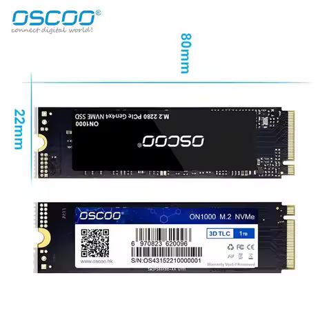 OSCOO SSD M.2 2280 NVMe PCle Gen4.0*4 Solid State Drive Read Speed Up to 5200MB/s Hard Drive For Pla